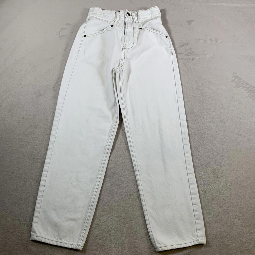 Abercrombie Fitch Jeans Womens Size 00R 24 White High Rise Baggy Straight Leg